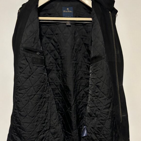 $950 Brooks Brothers Black Suede Field Jacket - Medium - Picture 12 of 16